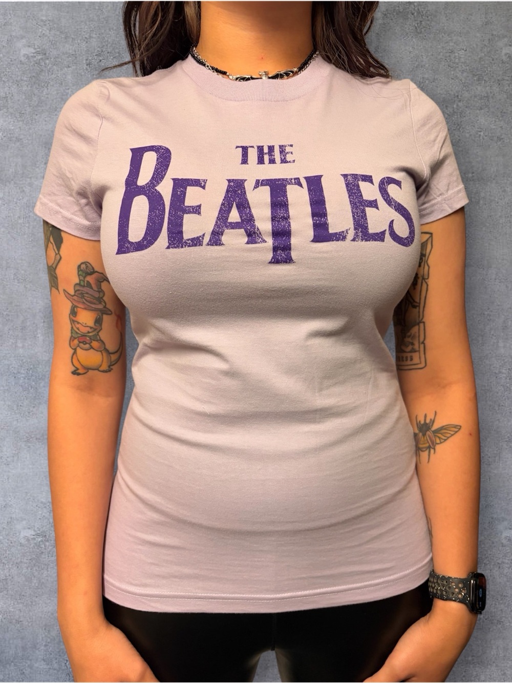 Bluenotes The Beatles Graphic Tee - Purple Logo NWOT y2k